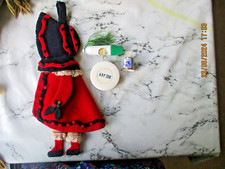 VINTAGE C 1950's SEWING KIT -RED RIDING HOOD , AHP TAPE MEASURE, THIMBLE,