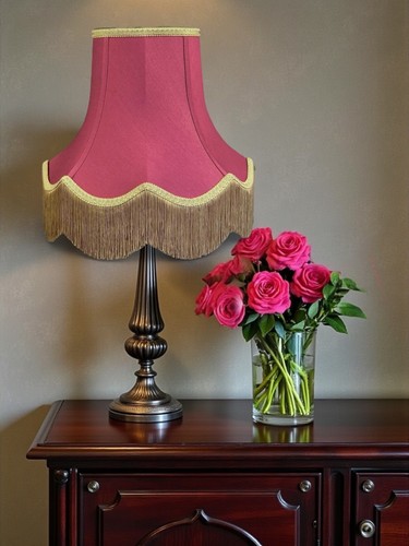 Fuchsia pink table - , lampshades