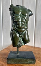 Heavy Polyresin? - Male Nude Man Torso Body Sculpture Bust Figure - 9”