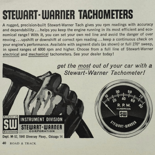 Stewart warner tachometer rpm - warner,