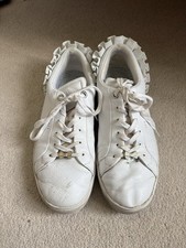 Ladies Womens White Ted Baker Trainers with Frill and Bow Detail Size UK 8