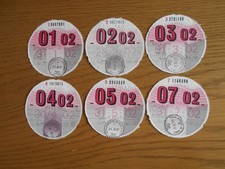 6  collectable old road tax disc from 2002 !!!!