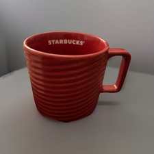 Starbucks Red Ribbed Ceramic