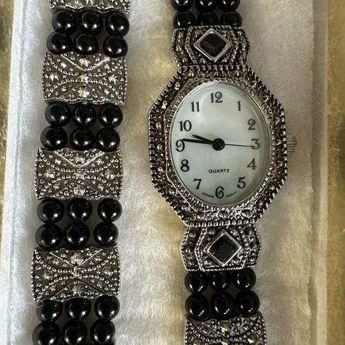 Vintage style marcasite quartz - marcasite,