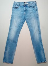 Police 883 Mens Jeans W34 L34 Blue Laker Slim Stretch Button Fly Pockets 