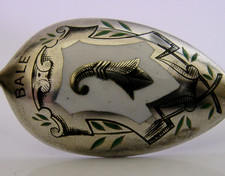 BALE SOLID SILVER SPOON ENAMEL