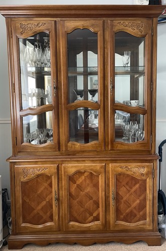 Antique wood glass display - wood, &