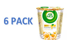 Air Wick Essential Oils Scented Candle White Vanilla Bean Pack of 6x105g