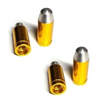 "45 CAL BULLET" 4X  VALVE DUST CAPS CUSTOM BIKE OLD SKOOL BMX VW BUS DUB CAMPER