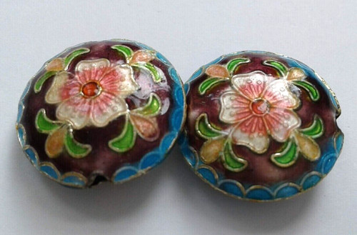 Round cloisonne beads - 2,