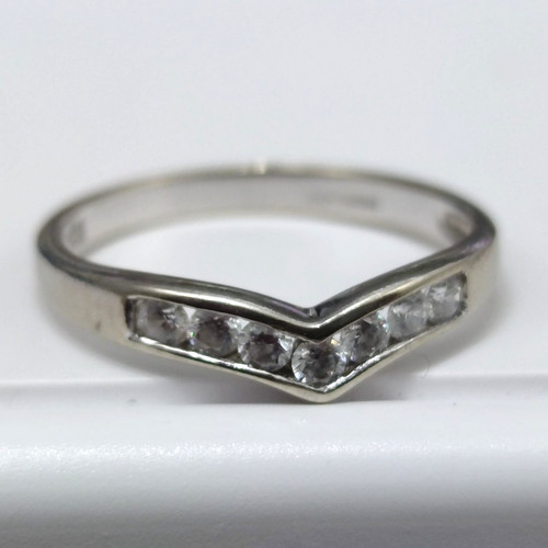 9ct gold wishbone ring cubic - ring,