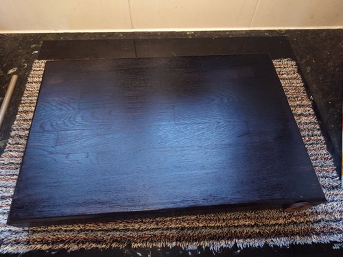 Black solid oak turntable - black, cd
