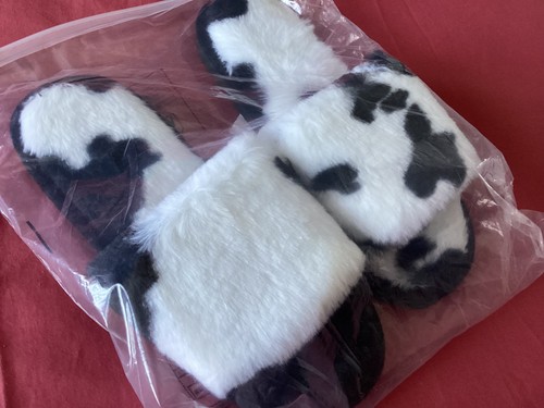 Cow print faux fur fluffy