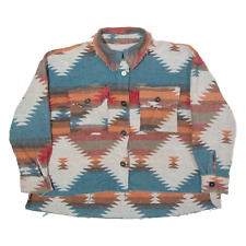 Aztec Pattern Womens Lumberjack Jacket Blue Geometric S