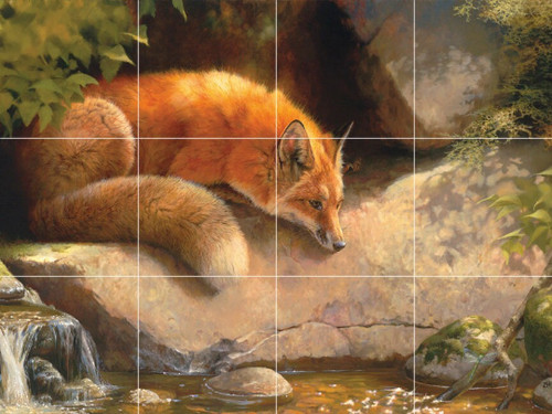Red fox pond garden - fox,