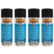 Hycote Gloss Black Fast Drying Aerosol Spray Paint 400mL Perfect Finish x4