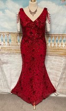 Evening Dress 18 20 2xl Sequin Ballgown Fishtail Gatsby Cocktail Occasion Beaded