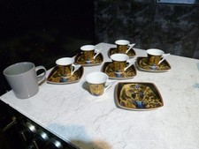 FM FATHI MOHMOUD LIMOGES EGYPTIAN CUPS AND SAUCERS SET OF 6