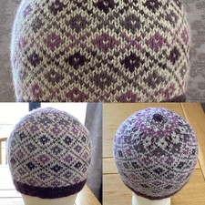 Fair isle fitted beanie women