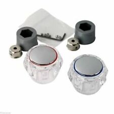 Acrylic Plastic Tap Head Replacement Kit Bathroom Kitchen Hot Cold Pair