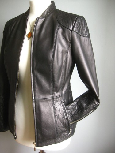 Real leather jacket 10 - m&s,