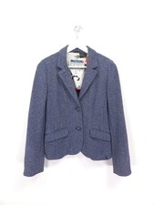 Joules Jacket UK 10 Blue Henford Blazer Soft Cotton Herringbone Hacking Country