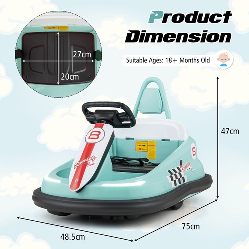 Kids ride bumper car 6v - on,