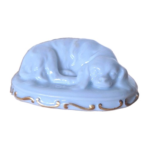 Fraureuth porcelain dog - porcelain,