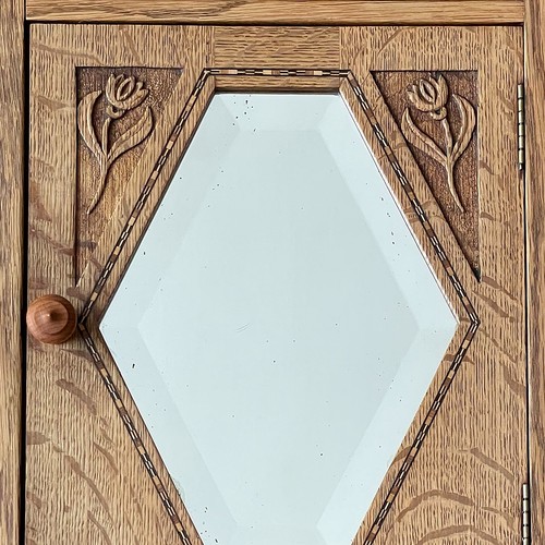Oak wall cabinet art nouveau - wall,