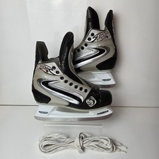 Sherwood Pro Ice Raptor 6 Senior Ice Skates Hockey Size 7 Black Silver Guc