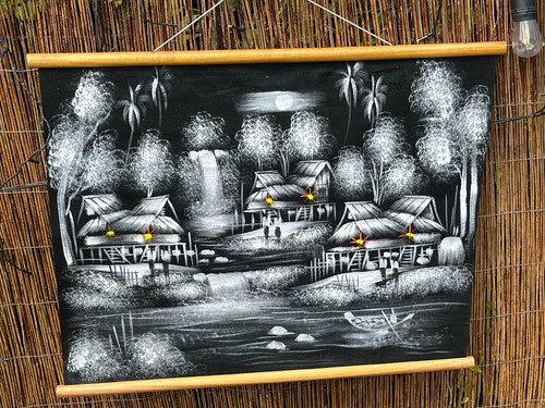 Large vintage mcm black velvet - vintage,