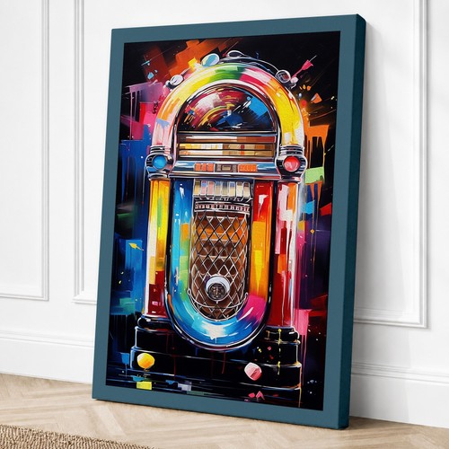 Neon jukebox retro canvas - neon,
