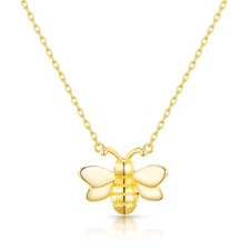 Gold Plated Bumble Bee Necklace by Philip Jones