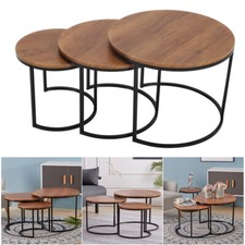 Round Wood Nest of 2/3 Tables