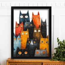 Cartoon Cats Wall Art Funny