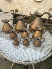 Graduated Copper Measuring Jugs. Antique