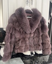 Ladies Real Fox Fur Jacket Coat By Forever Unique Size 1 Uk 8 Bnwt