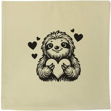 40cm x 40cm 'Sweetheart Sloth' Canvas Cushion Cover (CV00037942)
