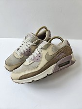 Women's Nike Air Max 90 Sail Tan Pink Trainers Brown Violet Shoes UK Size 4
