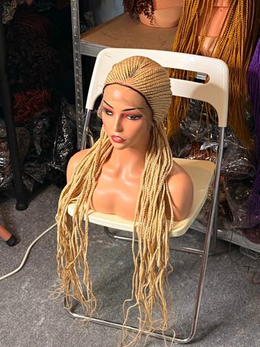 Long blonde synthetic braided - long,