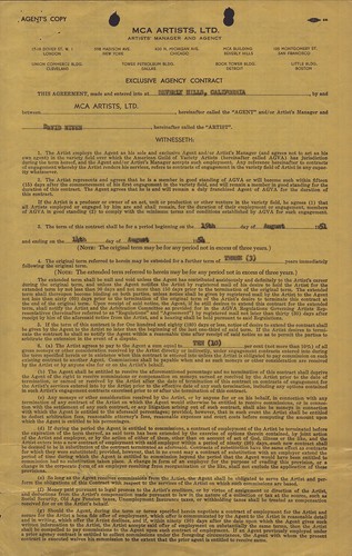 David niven contract signed - contract,