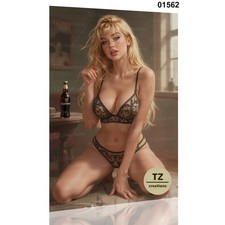 Illustration Pinup Metal Tin