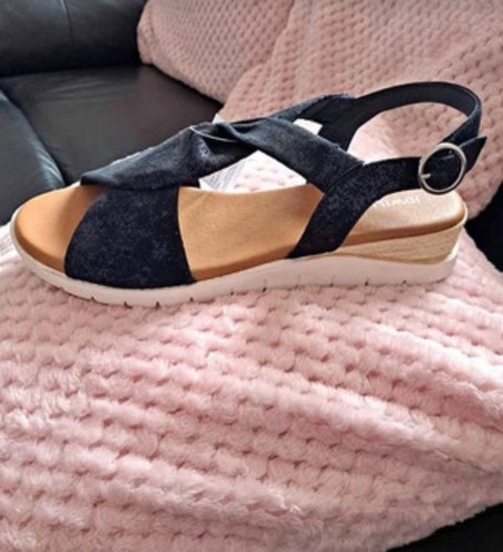 Ladies navy sandals - ladies, 8