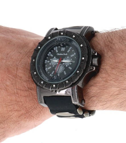 Men oversize watch black - oversize,