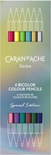 Caran d'Ache Claim Your Style Bicolor Colored Pencil 6 Piece Set Twin/Dual Point