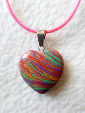 Pattern Heart Pendant Necklace FREE GIFT Party Bags Favours Emo Valentines