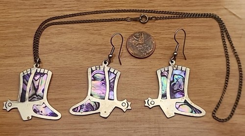 Vintage abalone cowboy boot - abalone,