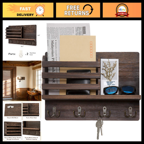 Wall mounted mail holder - mounted, key