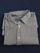 MARKS & SPENCER SEERSUCKER SHORT SLEEVE SHIRT MEN COLOUR PALE SQUARE SIZE M New