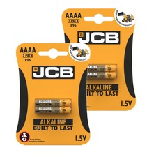 4x JCB AAAA Super Alkaline Batteries 1.5V MN2500 E96 MX2500 LR61 LR8D425